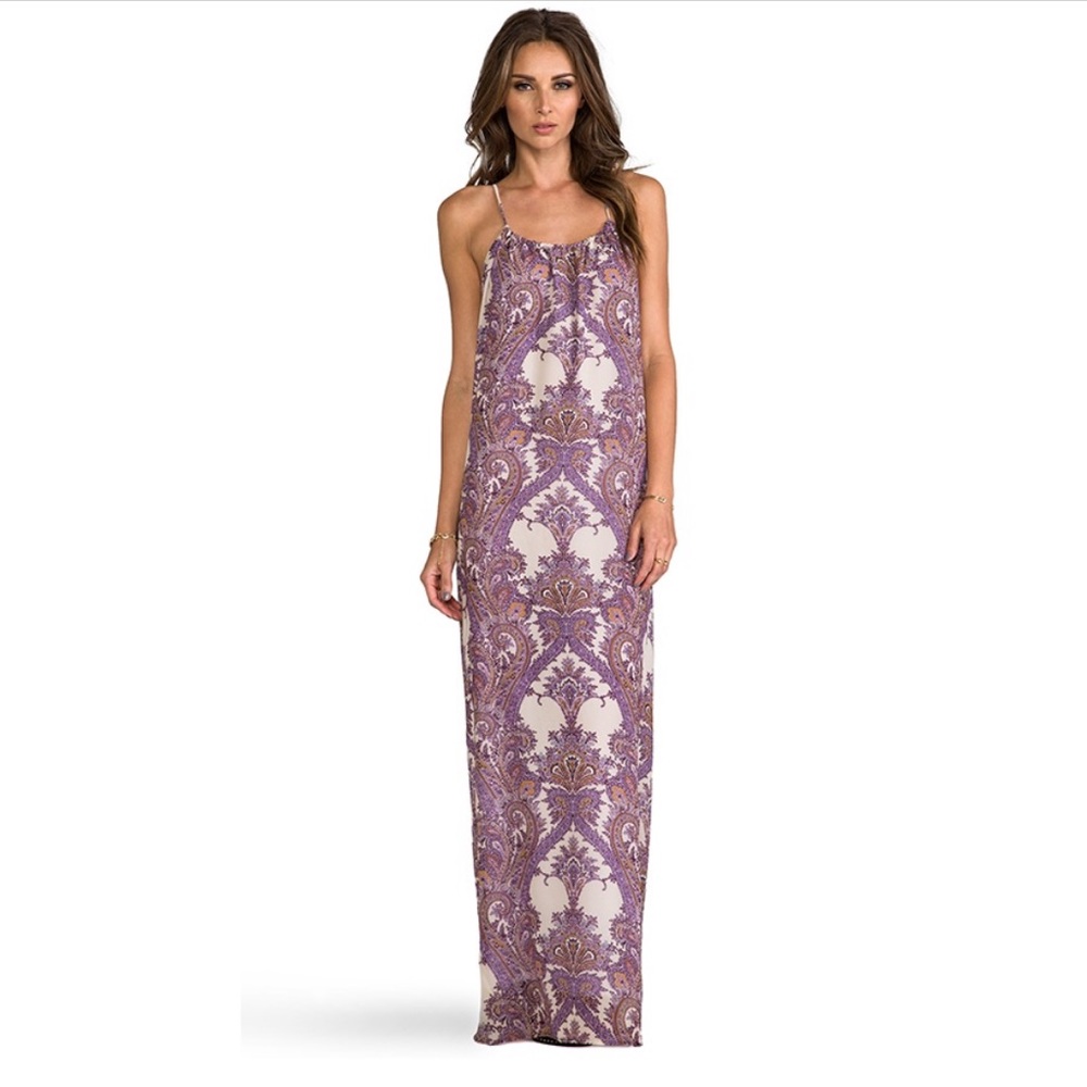 Revolve Sayrd Maxi Dress in Purple Paisley NWT